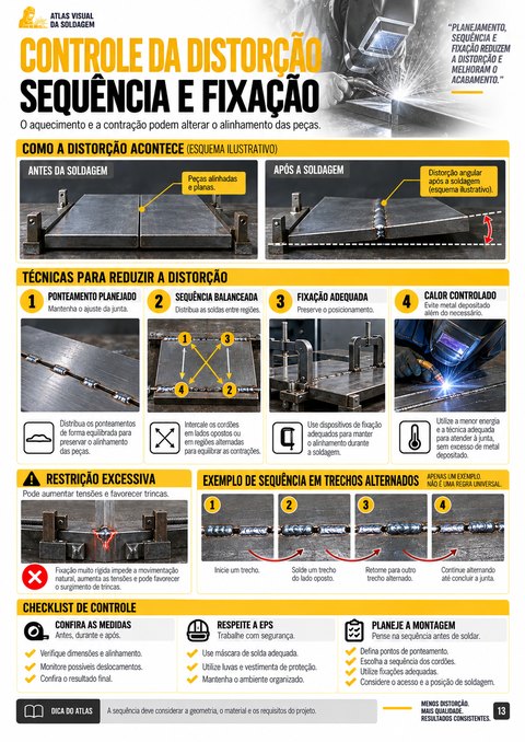 Controle da distorção: sequência e fixação